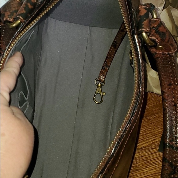 NWT Frye Melissa Satchel Snake Embossed Leather Crossbody - Picture 7 of 8